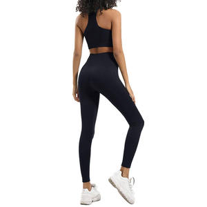 Leggings d'entraînement sans couture réversibles pour femmes et ensemble de soutien-gorge de gymnastique séchage rapide Fitness Yoga vêtements de sport solide grande taille costume de sport - Product Image 2