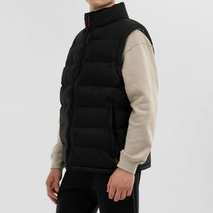 Chaleco de burbujas transpirable impermeable con cuello levantado de lona ligera personalizada de talla grande para hombre de invierno - Product Image 2