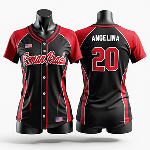 Las camisetas de béisbol y los uniformes de softbol de alta calidad obtienen ropa deportiva impresa Digital de poliéster de malla transpirable hecha a medida - Product Image 1