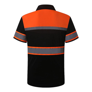 Camisetas Polo personalizadas con tiras reflectantes Hi Viz, ropa de seguridad, cuello en contraste, camisetas de manga corta de retazos de alta visibilidad para hombre - Product Image 4