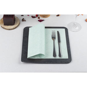 Serviettes imprimées Capri Aquamarine blanches 48x48cm, Bambutex Naturel, 300 pièces, B2B - Product Image 1