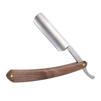 Rasoirs droits pour hommes Rasoirs de barbier classiques à manche en bois de hêtre pur Rasoir préliminaire aiguisé en acier inoxydable
