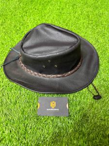 Chapeaux de garçon de vache d'équitation sur mesure les plus vendus en cuir suédé entièrement personnalisés chapeaux de Cowboy en cuir véritable de Style occidental - Product Image 3