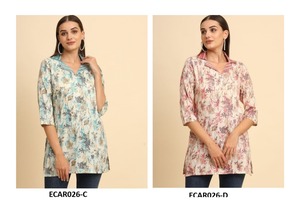 Algodón ligero para mujer Rayón Kurti Ocasiones tradicionales modernas Impresión digital Suministro al por mayor Precio de fábrica disponible - Product Image 4