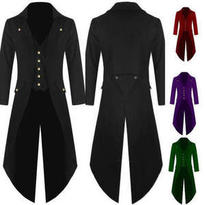 Costume de tailleur vintage steampunk gothique victorien unisexe, uniforme de magicien |   Veste de costume de cosplay d'Halloween en polyester HSI Plus - Product Image 2