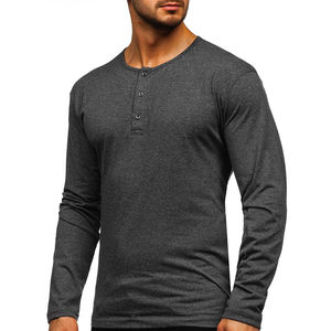 Haute qualité surdimensionné poids lourd vierge personnalisé à manches longues t-shirts unisexe col rond Double couche à manches longues t-shirts hommes - Product Image 2