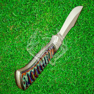 Handmade D2 Steel Fixed Blade Skinning Knife Beautiful Hunting Camping Leather Sheath Exotic <b>Wood</b> Handle Gift for Him OEM - Product Image 3