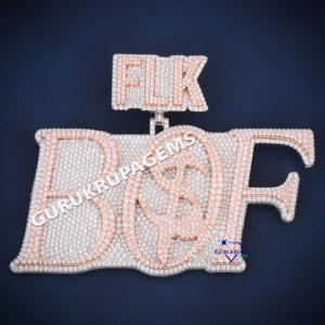 Dernières 925 Sterling Silver Hip Hop Lettre Pendentif Haute Qualité VVS Clarté Moissanite Diamants pour Hommes Femmes Fête Charme - Product Image 1