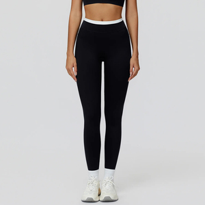 Shorts de yoga taille haute en Spandex/Nylon extensible dans quatre directions avec taille élastique pour femme, idéal pour le Pilates, la gym et le sport - Product Image 2