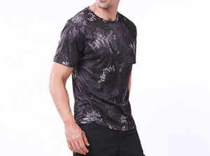 T-shirt respirant en tissu piqué pour hommes, col rond, camouflage tactique, séchage rapide, randonnée, chasse, entraînement - Product Image 2