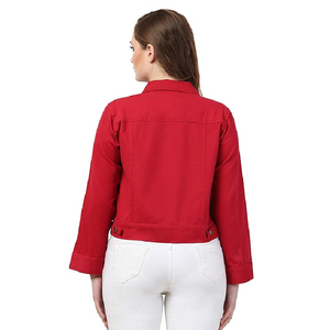 Vente en gros à bas prix de vestes en jean grande taille pour femmes design personnalisé jeans délavés à la mode pour femmes vestes décontractées coupe ajustée - Product Image 5
