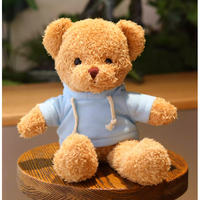Ours en peluche avec pull bleu, rembourrage en coton PP, vêtements et accessoires pour bébés de 0 à 24 mois, unisexe