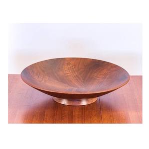 Tazón de madera con acabado rústico de artículos de mesa con uso de pedestal para servir ensaladas y alimentos - Product Image 4