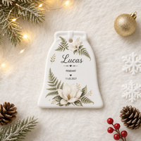 Ornement de Noël en céramique en forme de cloche, motif bouquet de roses vintage, plaque suspendue pour arbre de Noël, souvenir de naissance