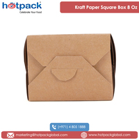 Emballage alimentaire et utilisation à emporter, boîte carrée en papier kraft de forme carrée |   Commande personnalisée acceptable