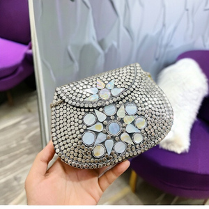 Mosaïque de mode vintage faite à la main en métal design boho dames mode porter soirée sac à main sac à main à prix raisonnable par LUXURY CRAFTS - Product Image 3