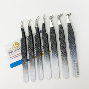 Outils de cils de Volume individuel de poignée de diamant professionnelle pince à épiler d'extension de cils en acier inoxydable pointe de fibre durable pointue - Product Image 4