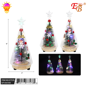 Di alta qualità 9 \ "albero di natale in vetro trasparente con 24 pz luci personalizzabile formato in piedi Base per la casa & decorazioni esterne - Product Image 1