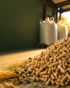 AGROFOND Granulés de bois biomasse 8 mm, haute valeur calorifique 14,98 MJ/kg, 570 kg/m³, 9,8 % d'humidité, longueur 5-30 mm, pour chauffage industriel en vrac - Product Image 1