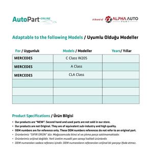 ส่วนซันรูฟสำหรับ Mercedes C คลาส W205, คลาส, คลาส CLA - Product Image 4