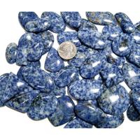 Pierre précieuse en jaspe bleu de qualité AAA, pierre naturelle polie, cabochon en jaspe bleu, prix de gros, lot de pierres à motifs tachetés