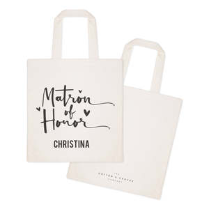 Sac fourre-tout en toile de coton personnalisé pour les cadeaux de mariage de demoiselle d'honneur - Product Image 2