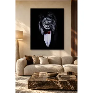 Fida Lion avec lunettes et nœud papillon dans un smoking, impression sur toile - Product Image 4