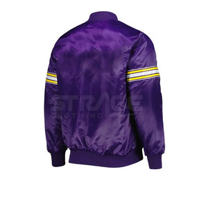 Chaqueta Universitaria Ligera de Satén para Hombre con Cuello Alto, Logotipo Frontal Personalizable, Chaqueta de Invierno Ecológica - MOQ Bajo, Más Vendida - Product Image 3