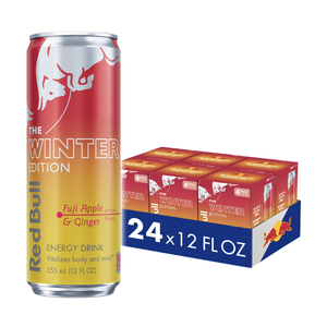 Suministro al por mayor de Red Bull Winter Edition 24 x 355ml, bebida energética con sabor a manzana Fuji y jengibre, paquete de 24 latas de 12 FL OZ en venta. - Product Image 1