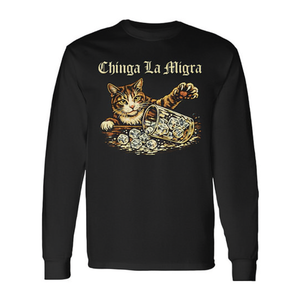 T-shirt vintage a maniche lunghe Chinga Cat La Migra in stile vintage promozionale - Product Image 2