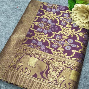 DERNIÈRE CONCEPTEUR RICH PALLU ANDJACQUARD TRAVAIL SUR TOUT LE SAREE. - Product Image 1