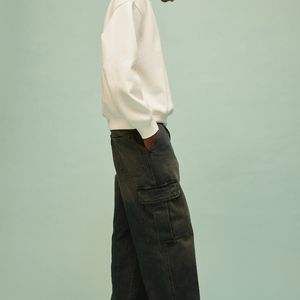 Pull à manches longues couleur unie style décontracté avec motif imprimé en gros - Product Image 2