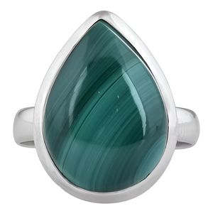 Pear Malachite Gemstone 925 <b>Sterling</b> <b>Silver</b> <b>Ring</b> Jewelry Fancy Classic <b>Silver</b> Plated Fashionable <b>Ring</b> for Unisex. - Product Image 4