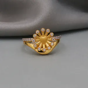 Cincin wanita emas 22k kustom cincin emas kuning wanita emas 22kt cincin emas buatan tangan India Aksesori Wanita Perhiasan Meksiko mode