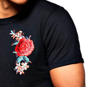 Vente en gros conception personnalisée bonne qualité 100% coton brodé t-shirts pour hommes coupe régulière brodé chemises meilleure qualité - Product Image 4