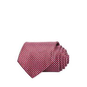 Bloomingdale's Men's Floral Grid Classic Tie <b>Red</b> <b>Silk</b> One Size Fits All - Product Image 1