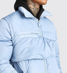 Nouveauté, veste à bulles grande taille pour hommes, veste légère et chaude à fermeture éclair, veste bouffante décontractée pour hommes avec poche zippée, manteau long d'hiver - Product Image 3