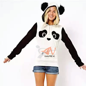 Sweat à capuche avec impression de logo personnalisée de qualité pour femmes Sweat-shirt à capuche imprimé Panda pour femmes - Product Image 1