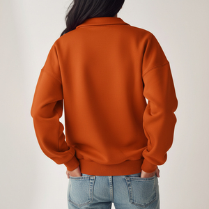 Sweat-shirt à capuche à col en V pour femme, poids lourd, nouvelle arrivée 2025, logo brodé personnalisé, lavage à l'acide sur le devant, streetwear d'hiver - Product Image 2