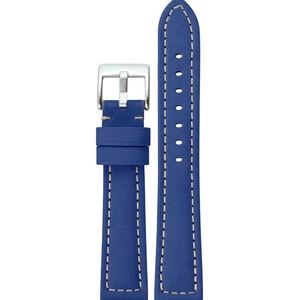 Bracelet de montre intelligent unisexe en cuir bleu de luxe 388 avec boucle en acier inoxydable, souple et réglable, pièce de rechange pour montre - Product Image 1