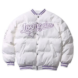 OEM Hommes Vintage Varsity Bubble Jacket Hiver Lavé Crochet Tissage Col Toile Fermeture Éclair Prix Très Raisonnable - Product Image 3