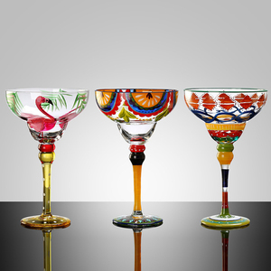 Bicchieri da Cocktail Margarita Dipinti a Mano JUXINDA, Calici in Cristallo Dipinti a Mano, Bicchieri con Stelo <span class=keywords><strong>Alicia</strong></span>, Bicchieri in Cristallo. - Product Image 1