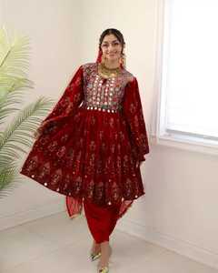 Costume 3 pièces en dentelle brodée professionnel très demandé, nouveau style, robe afghane kuchi pour femmes musulmanes, pour les mariages et les fêtes - Product Image 3