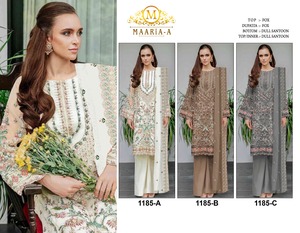 Costume de palazzo pakistanais classique avec travail de séquence de broderie et travail manuel Khatli détaillant une tenue parfaite pour les fêtes de mariage - Product Image 6