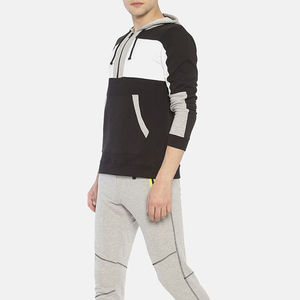 เสื้อมีฮู้ดแฟชั่นใหม่สำหรับผู้ชายฤดูใบไม้ร่วงฤดูหนาวแขนยาวทรงหลวมเสื้อฟลีซลำลองสีทึบเสื้อฮู้ดสีขาวขายส่งกันหนาว - Product Image 3