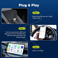 Adaptateur sans fil CarPlay Android Auto avec commande vocale et cartes en ligne pour BMW Série 550, interface double USB + Type-C, dongle Bluetooth