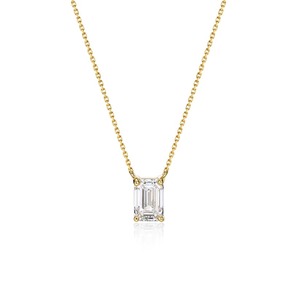 Collar Elegante con Diamante de Corte Esmeralda Vintage de 1.07 Ct D-F VVS1-VS2, Diamante Cultivado en Laboratorio en Oro Amarillo de 18K, para Uso Diario, Regalo - Product Image 1