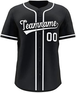 Maillots de baseball pour hommes de haute qualité, légers, à séchage rapide, 100% polyester, vêtements de sport, impression de logo personnalisée, respirant - Product Image 1