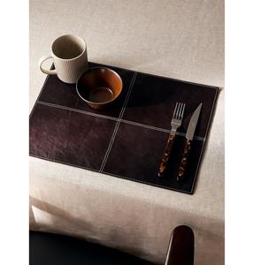 Rectangle <b>Leather</b> <b>Placemats</b> Heat-Resistant Home Kitchen PU Dining Table Mats Customized Size square <b>Leather</b> Table Ware - Product Image 1