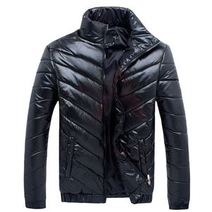 Veste matelassée coupe-vent légère en polyester bleu 300 GSM personnalisée pour hommes fourniture OEM de vêtements d'extérieur chauds pour l'hiver - Product Image 3
